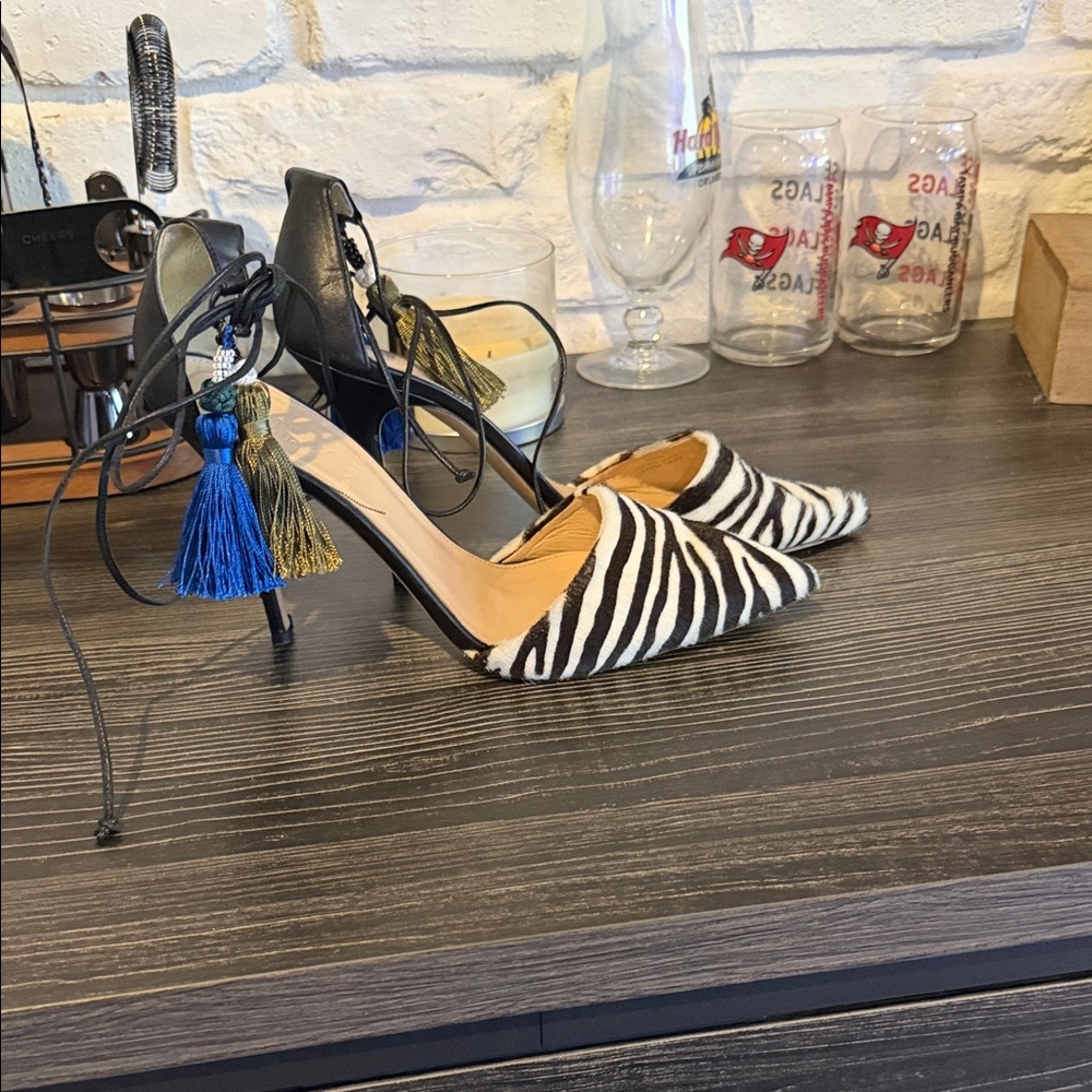 J. Crew Zebra Print Women's Shoes with Tassels - Picture 2 of 10